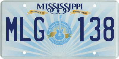 MS license plate MLG138