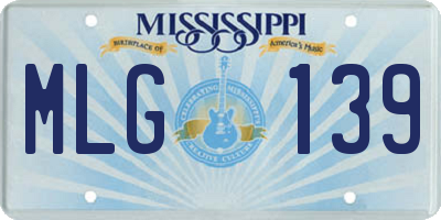 MS license plate MLG139
