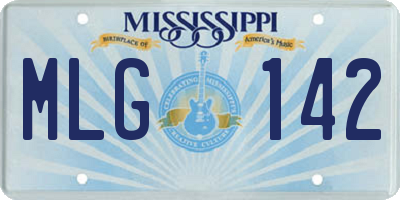 MS license plate MLG142