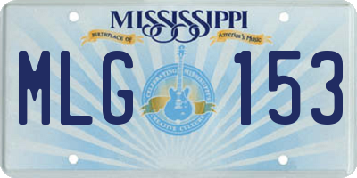 MS license plate MLG153