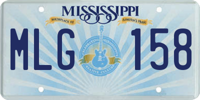 MS license plate MLG158