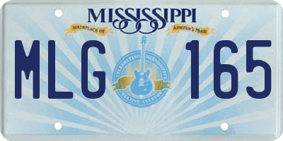 MS license plate MLG165