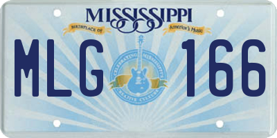 MS license plate MLG166