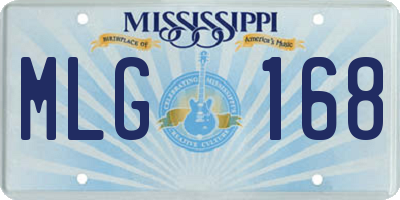 MS license plate MLG168