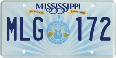 MS license plate MLG172