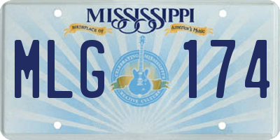 MS license plate MLG174