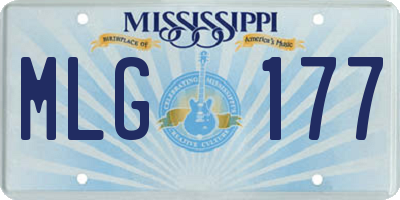 MS license plate MLG177