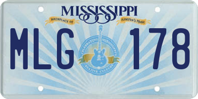 MS license plate MLG178