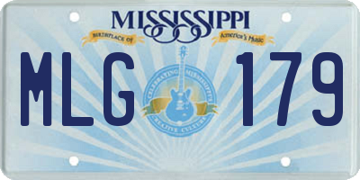 MS license plate MLG179