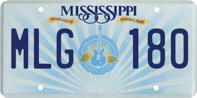 MS license plate MLG180