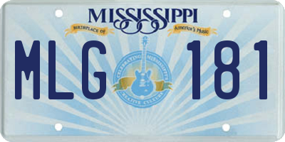 MS license plate MLG181