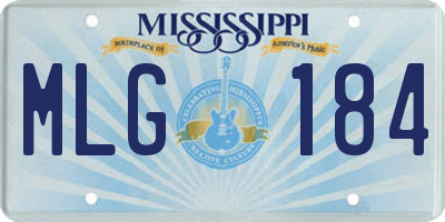 MS license plate MLG184