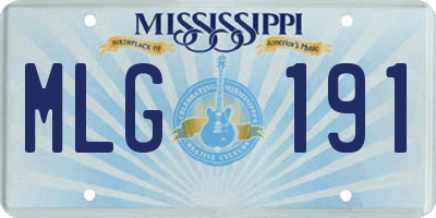 MS license plate MLG191