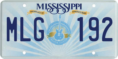 MS license plate MLG192