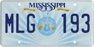MS license plate MLG193