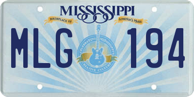 MS license plate MLG194