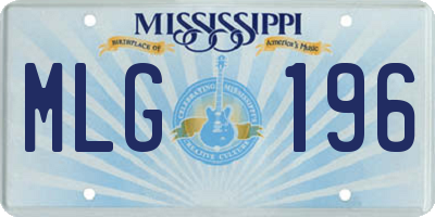 MS license plate MLG196