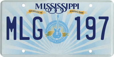 MS license plate MLG197