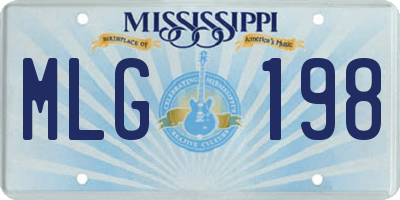 MS license plate MLG198