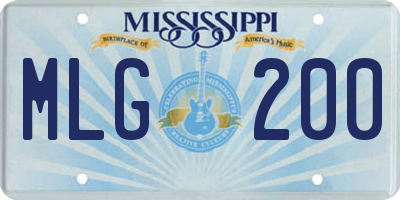 MS license plate MLG200