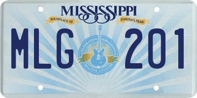 MS license plate MLG201