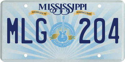 MS license plate MLG204
