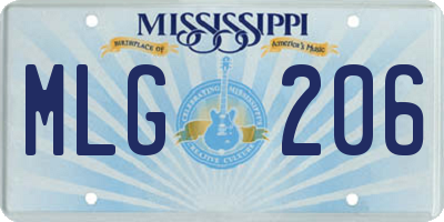 MS license plate MLG206