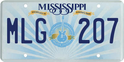 MS license plate MLG207