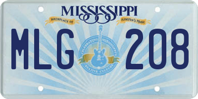 MS license plate MLG208