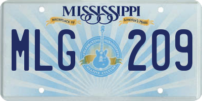MS license plate MLG209
