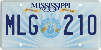 MS license plate MLG210
