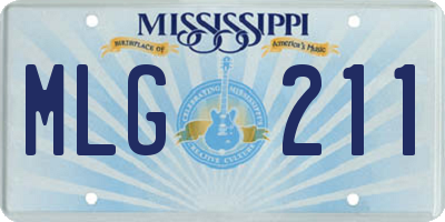 MS license plate MLG211