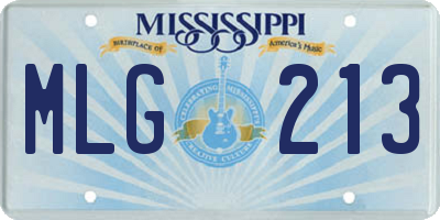 MS license plate MLG213