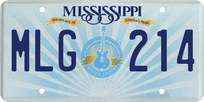 MS license plate MLG214