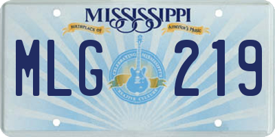 MS license plate MLG219
