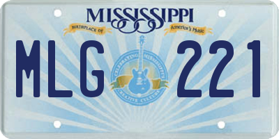 MS license plate MLG221