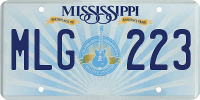 MS license plate MLG223