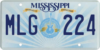 MS license plate MLG224