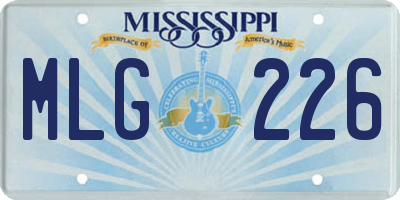 MS license plate MLG226