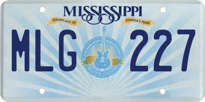 MS license plate MLG227