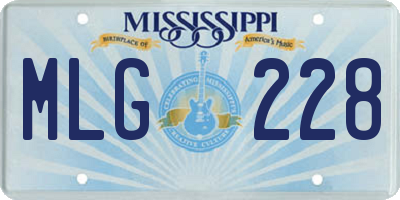MS license plate MLG228