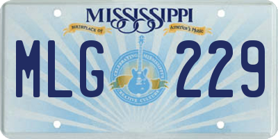 MS license plate MLG229