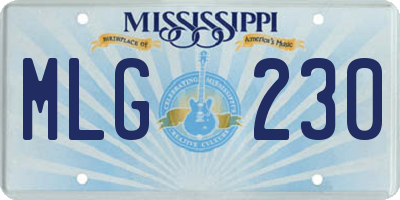 MS license plate MLG230
