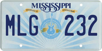 MS license plate MLG232