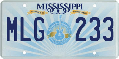 MS license plate MLG233