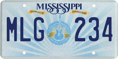 MS license plate MLG234