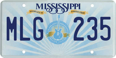 MS license plate MLG235