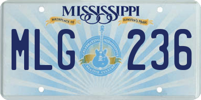 MS license plate MLG236