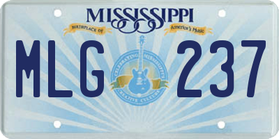 MS license plate MLG237