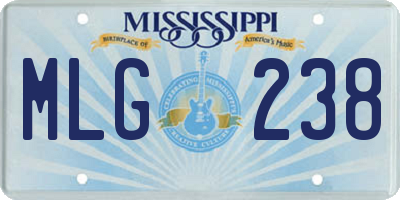 MS license plate MLG238